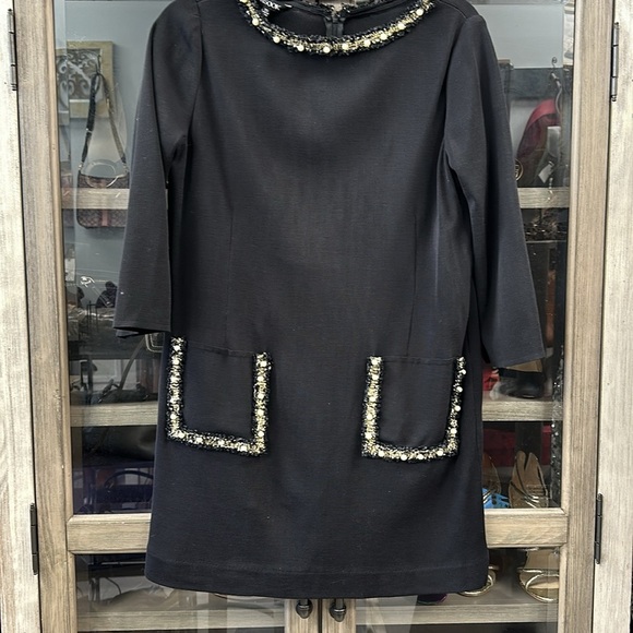 Misook 3/4-Sleeve Knit & Pearly Ribbon Dress Size XS - Picture 3 of 6